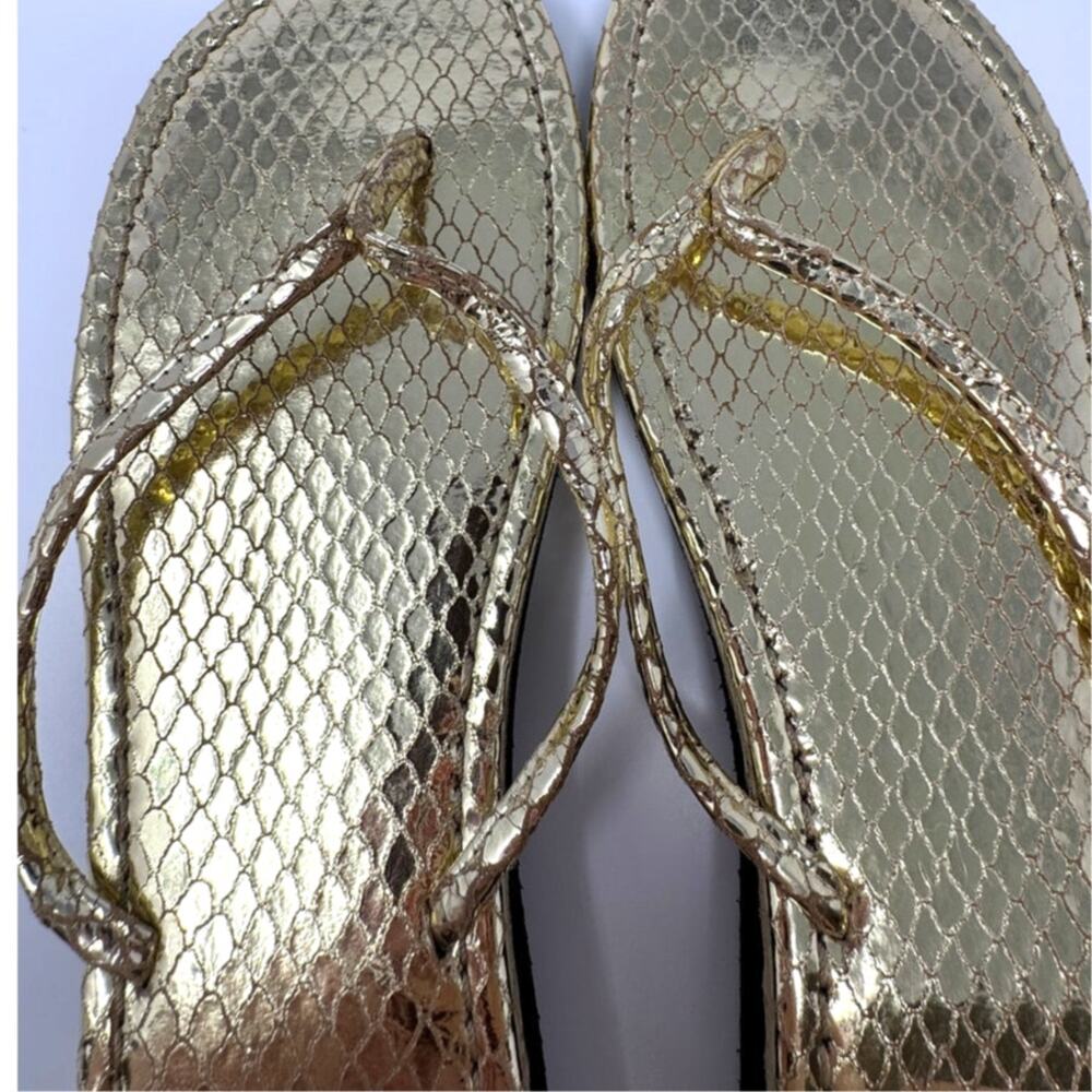 Stuart Weitzman Gold Python Textured Sandals Size 6.5 - Picture 4 of 6